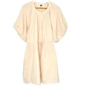 Old Navy Poet Dress Mini Waist Defined Womens size XL Cotton Cooling Oasis Ivory